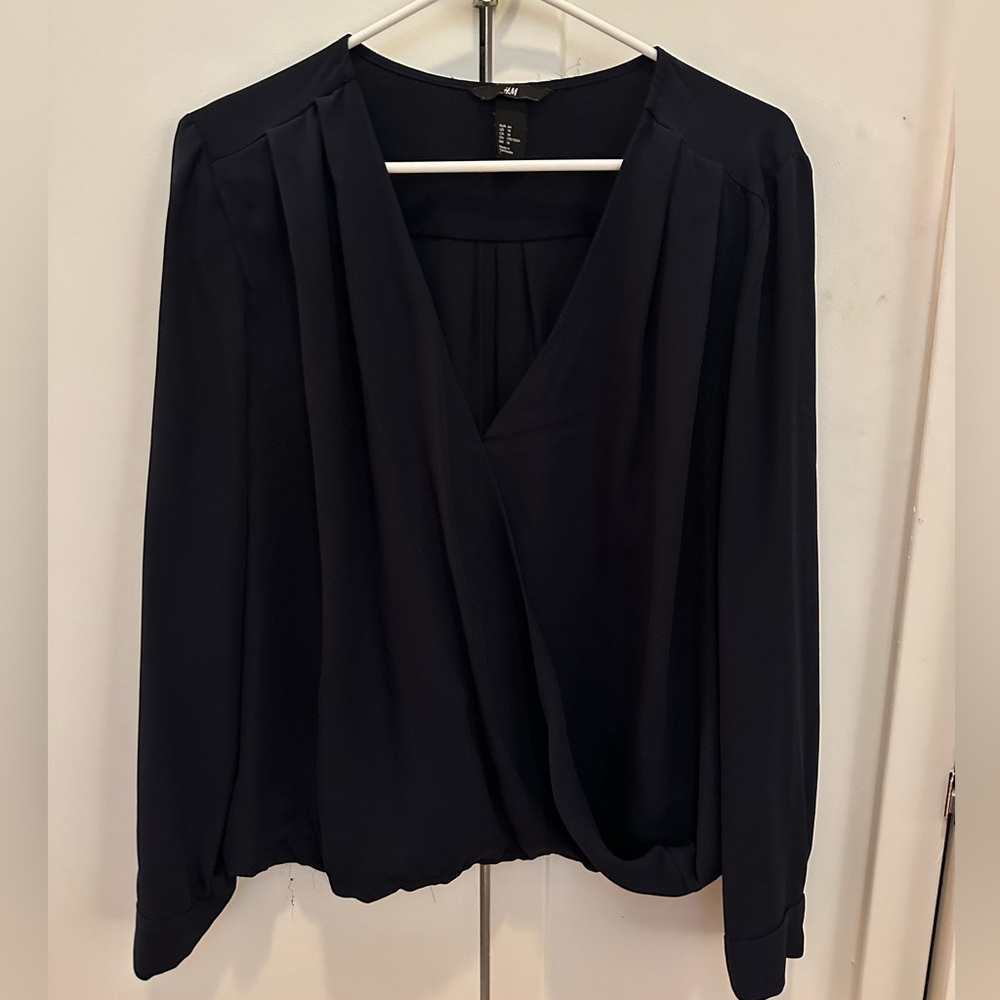 Navy Blue H&M Crossover Top
